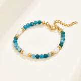 Free Turquoise Blue & Pearl Bead Bracelet