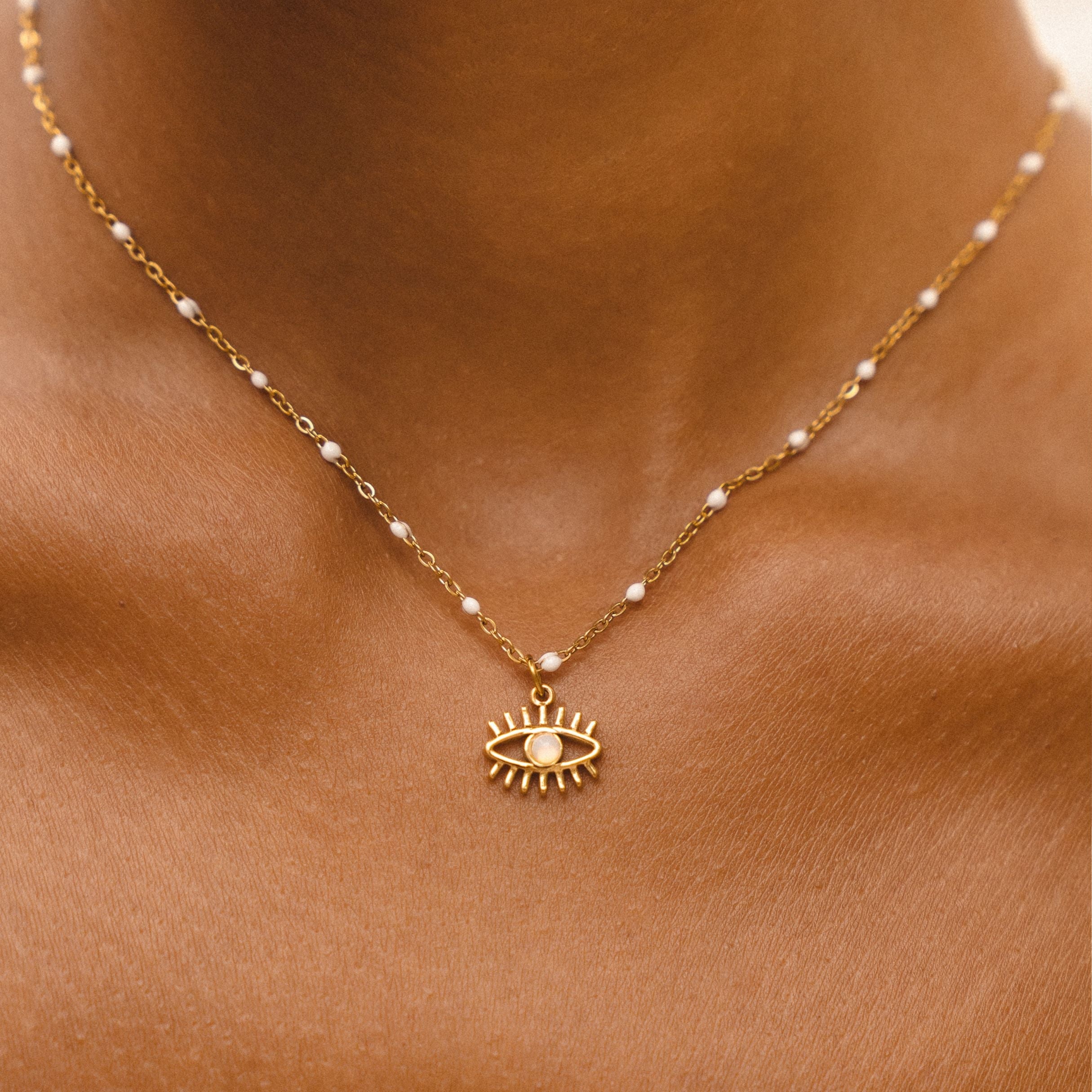 Opal Evil Eye Necklace
