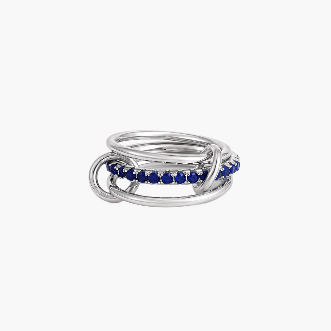 Livia Blue Gemstone Stacked Ring